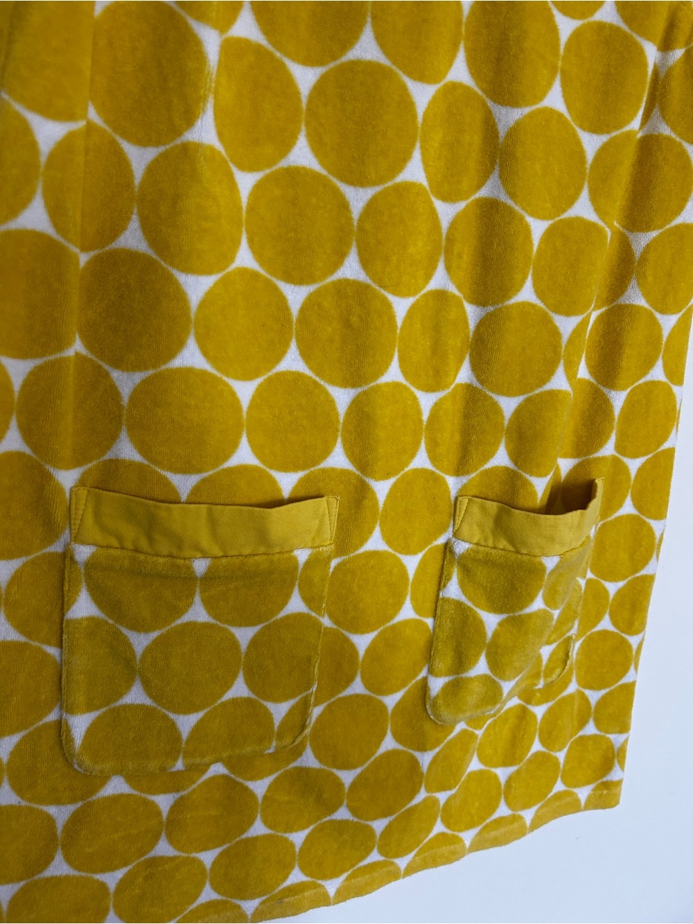 Boden Yellow & White Polka Dot Terrycloth High Neck Sleeveless Mini Dress Size 8 - Picture 4 of 6